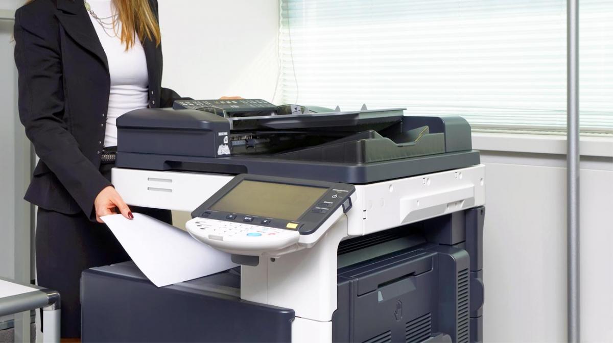 Woman Printing in the office